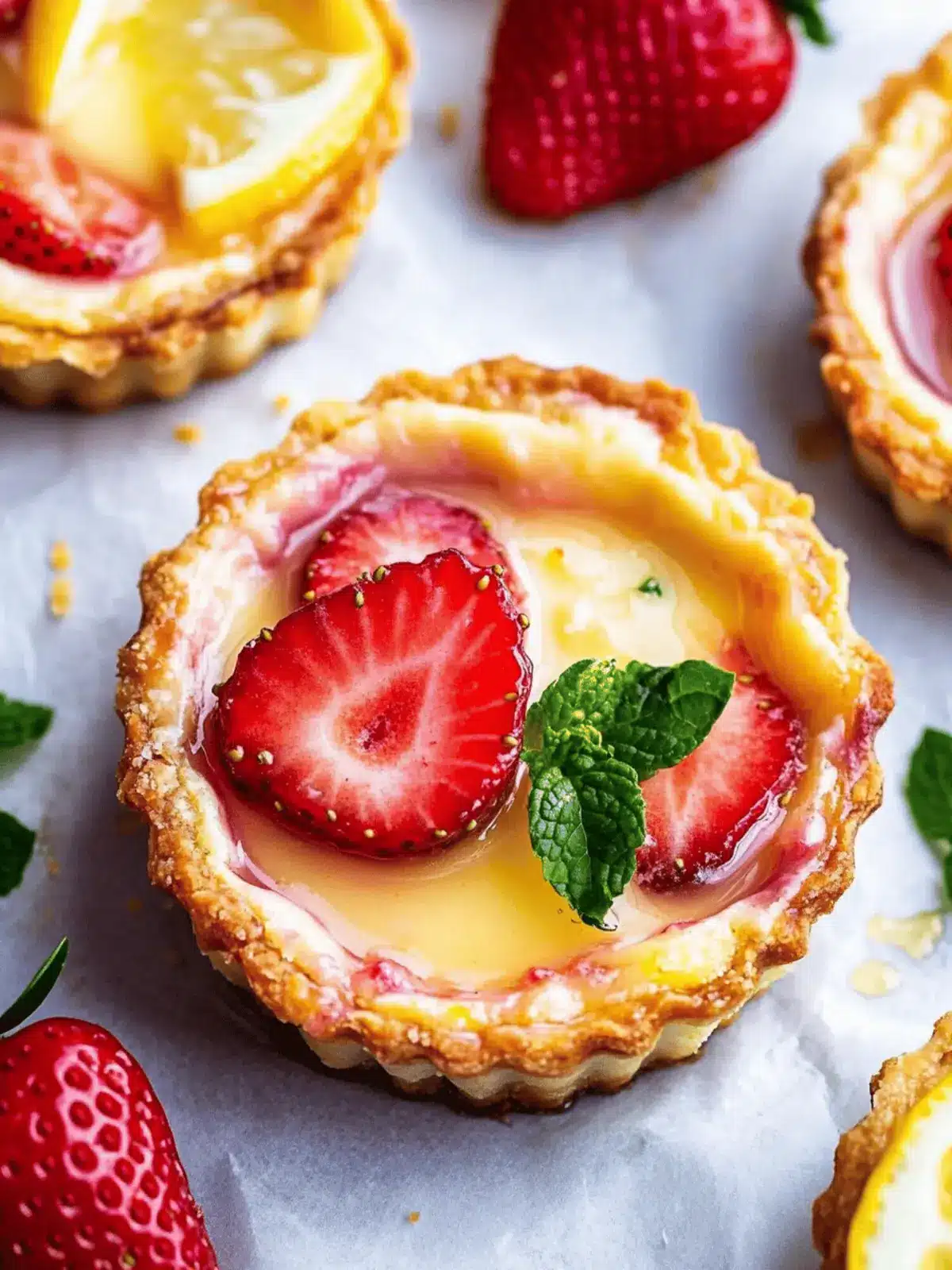 Strawberry Honey Custard Tarts with Lemon Curd Bliss 4 Strawberry Honey Custard Tarts with Lemon Curd