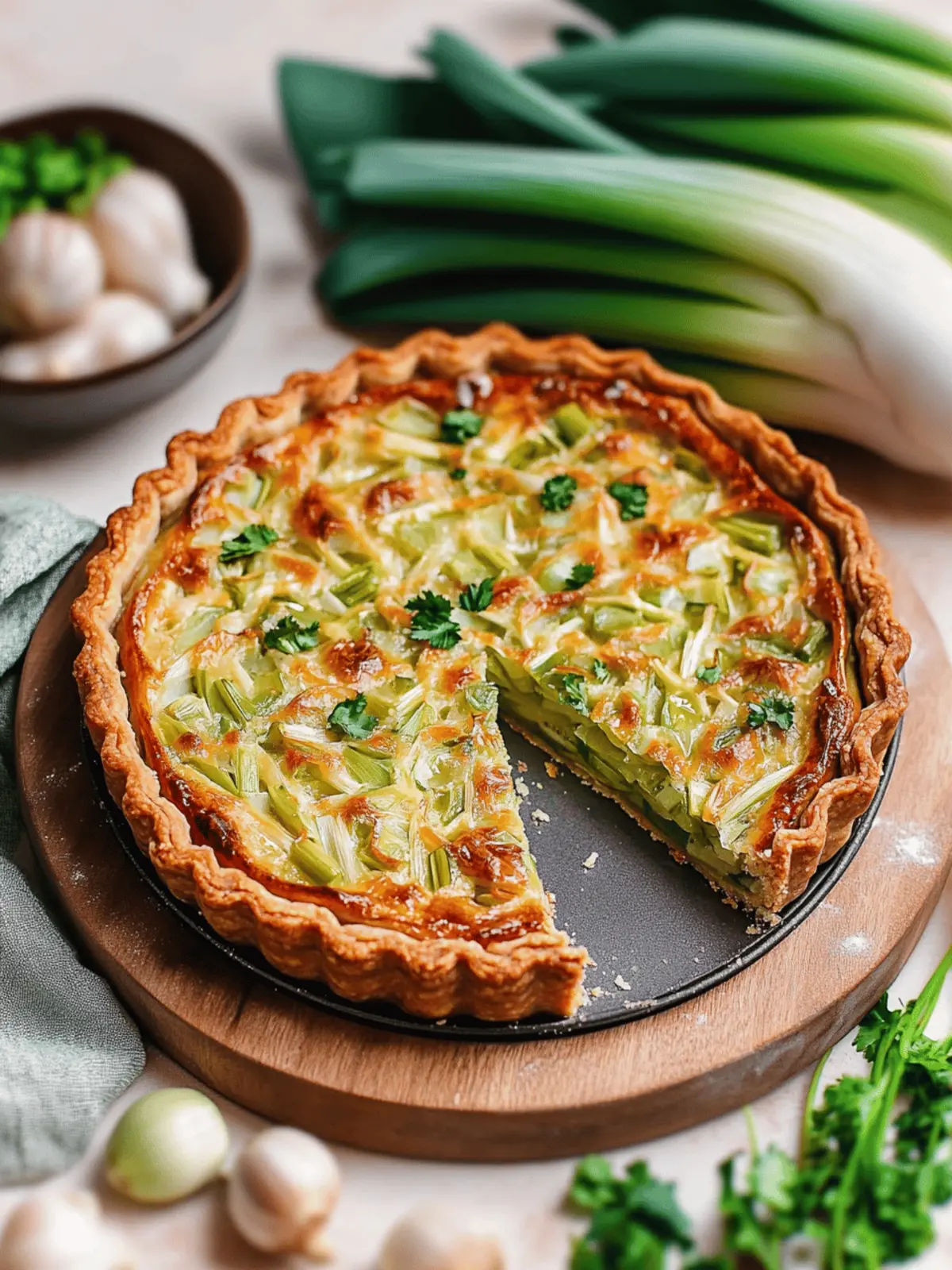 Mouthwatering Vegan Leek Tart with Creamy Cashew Delight 2 Vegan Leek Tart