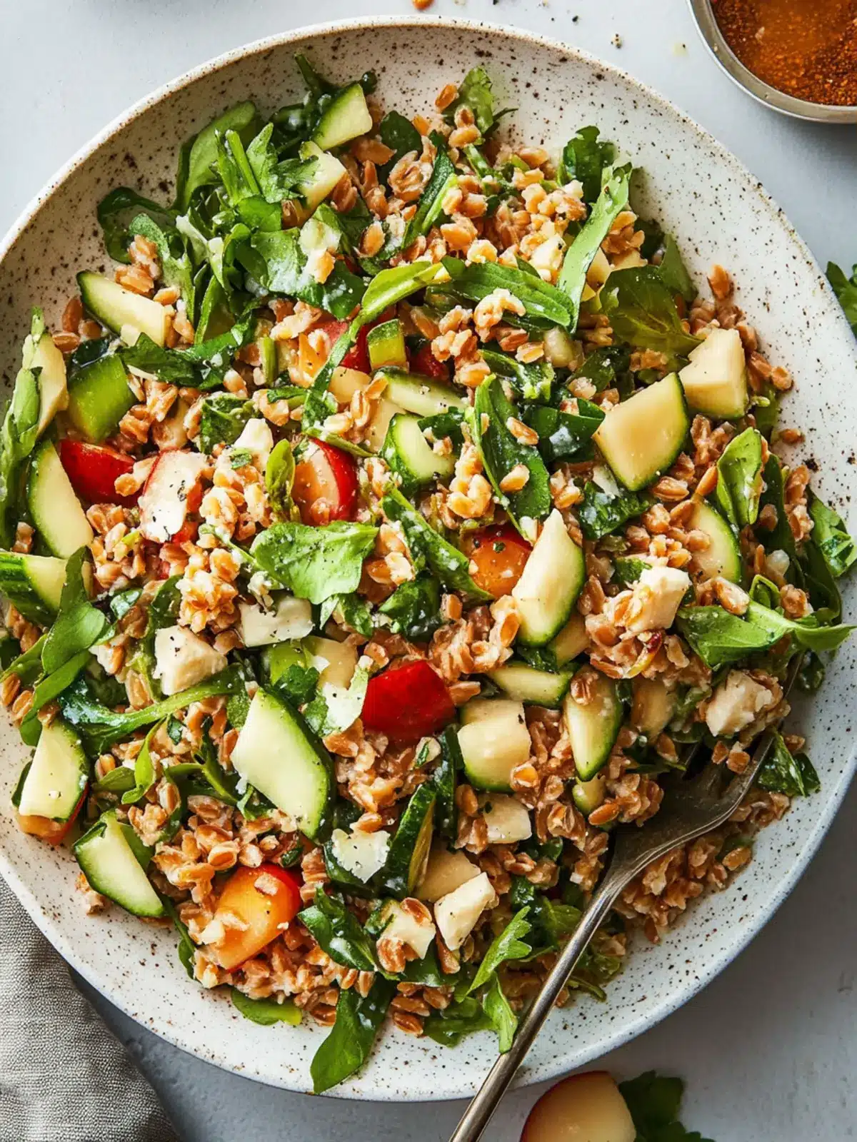 Flavor-Packed Farro Salad with Apple and Arugula Bliss 3 Farro Salad
