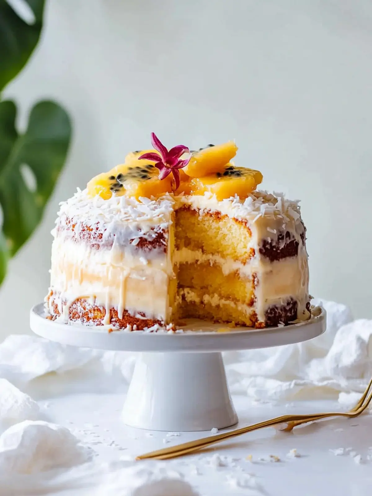 Delicious Gluten-Free Pineapple Coconut Cake with Passionfruit Curd 4 Gluten-Free Pineapple Coconut Cake with Passionfruit Curd