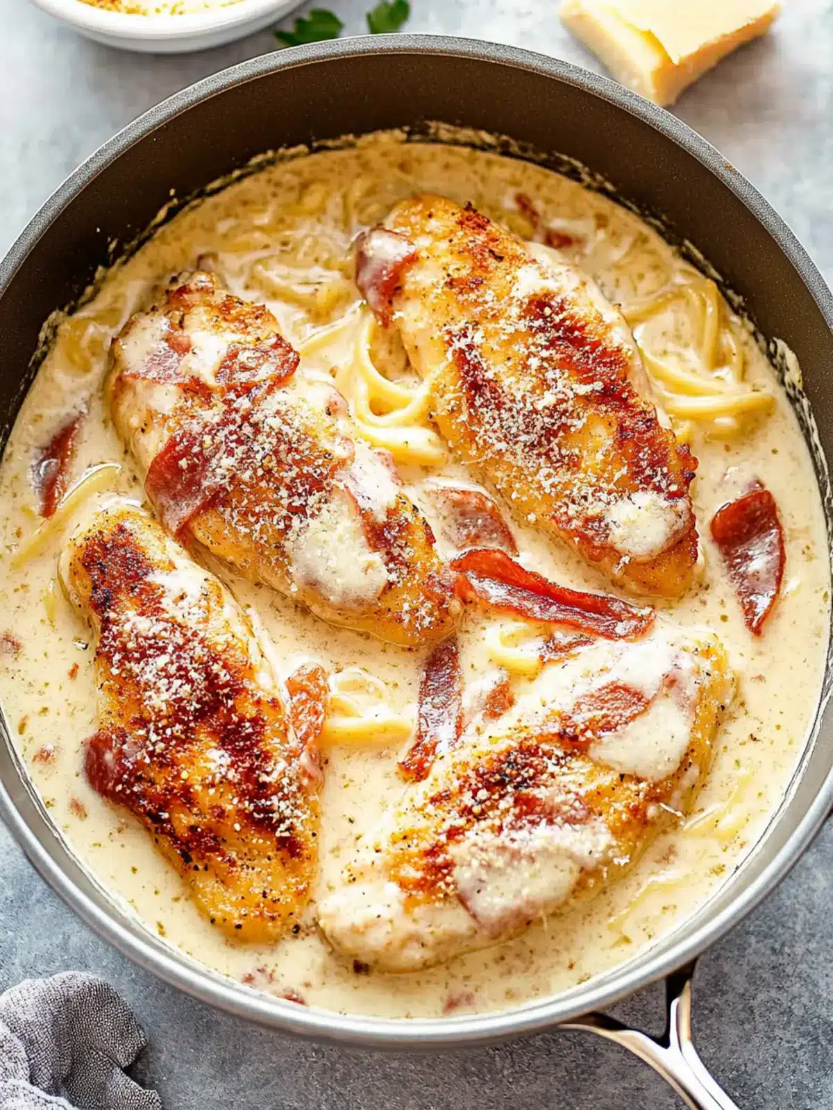 Creamy Parmesan Carbonara Chicken That'll Wow Your Taste Buds 4 Creamy Parmesan Carbonara Chicken (No Egg)