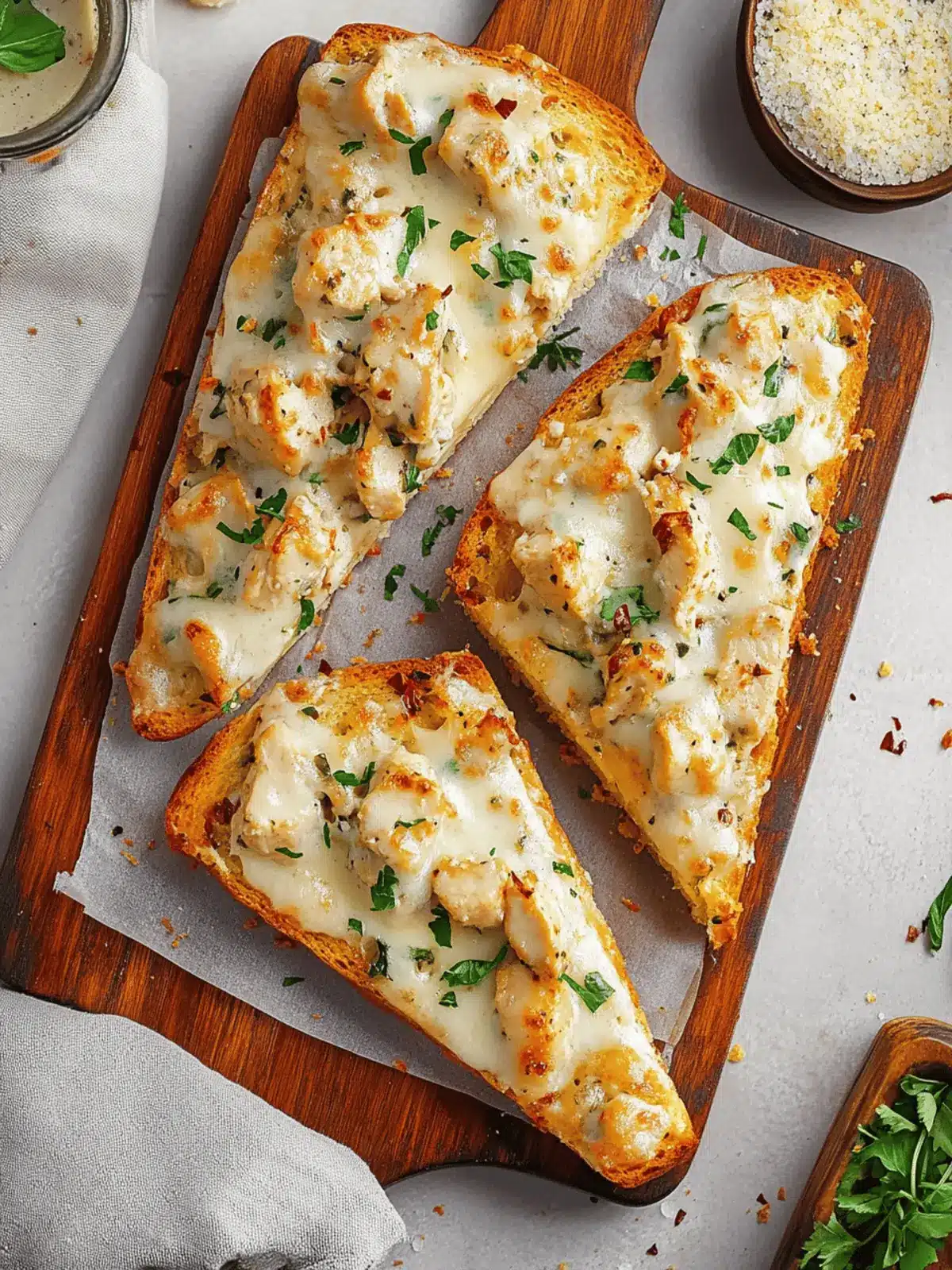 Satisfy Your Cravings with Chicken Alfredo Garlic Bread 4 Chicken Alfredo Garlic Bread