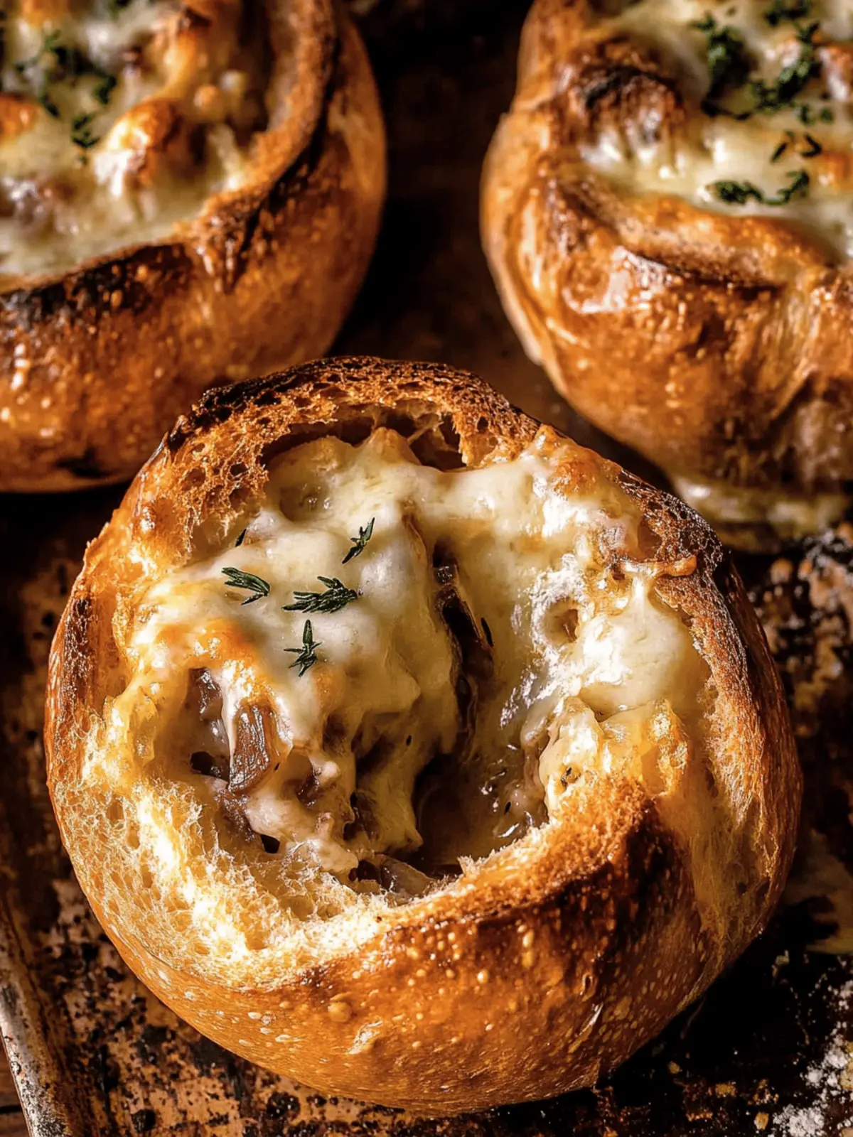 Deliciously Creamy French Onion Soup in Crunchy Bread Bowls 2 Deliciously Creamy French Onion Soup in Crunchy Bread Bowls