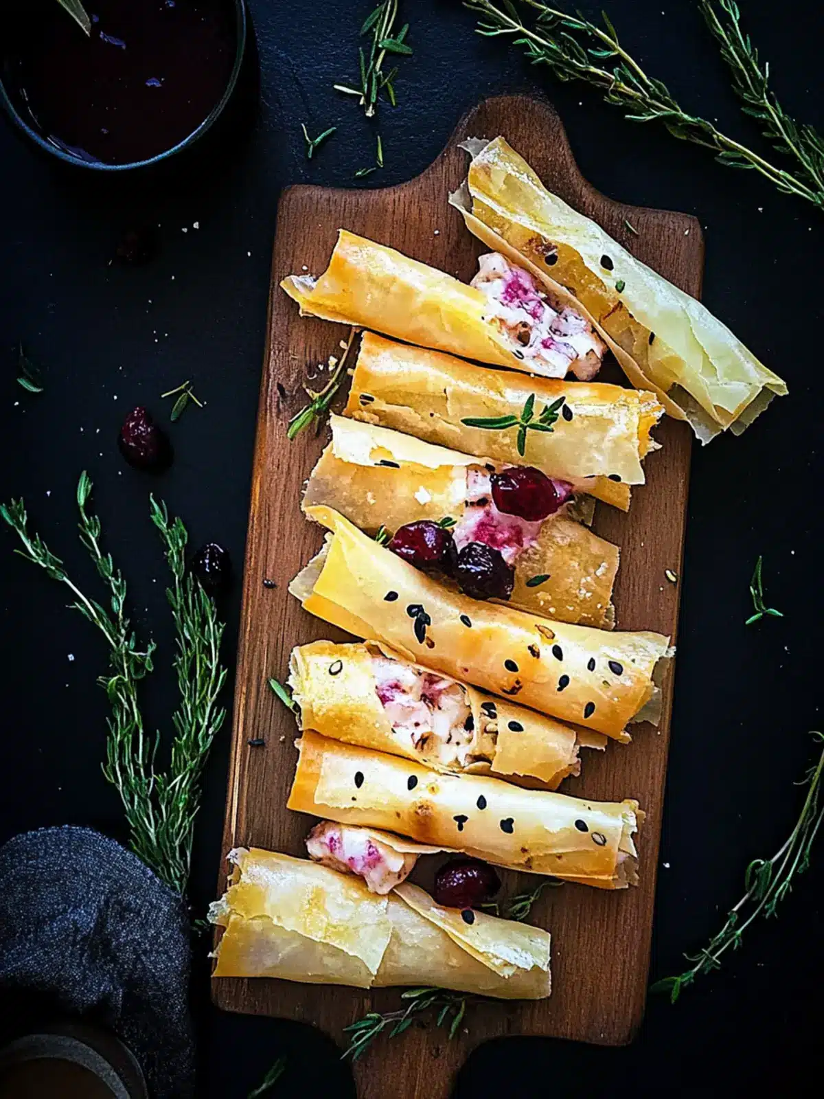 Crispy Cranberry and Brie Filo Crackers for Festive Snacking 3 Cranberry and Brie Filo Crackers
