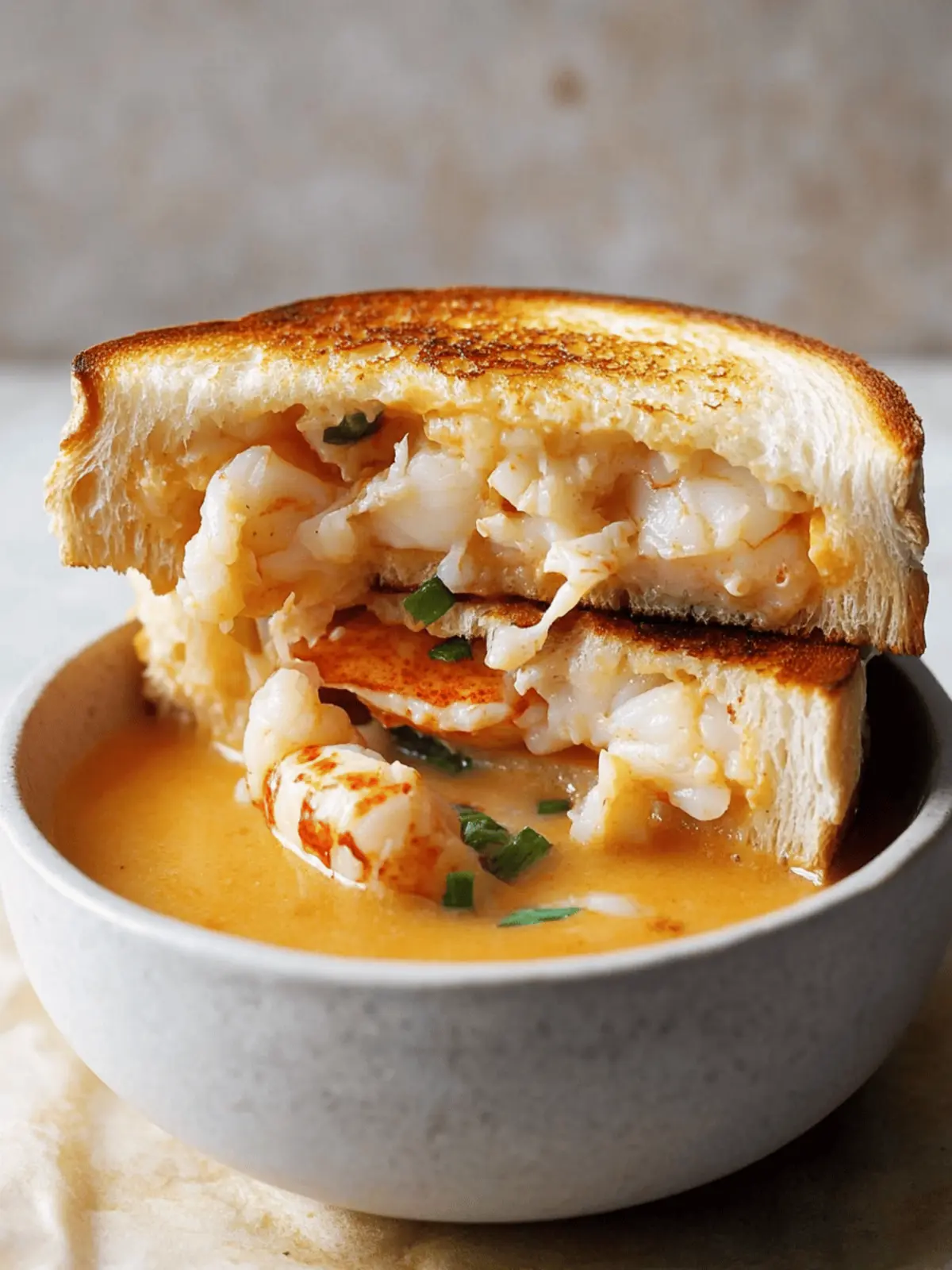 Lobster Toastie with Lobster Bisque: A Luxurious Delight 3 Lobster Toastie with a Lobster Bisque
