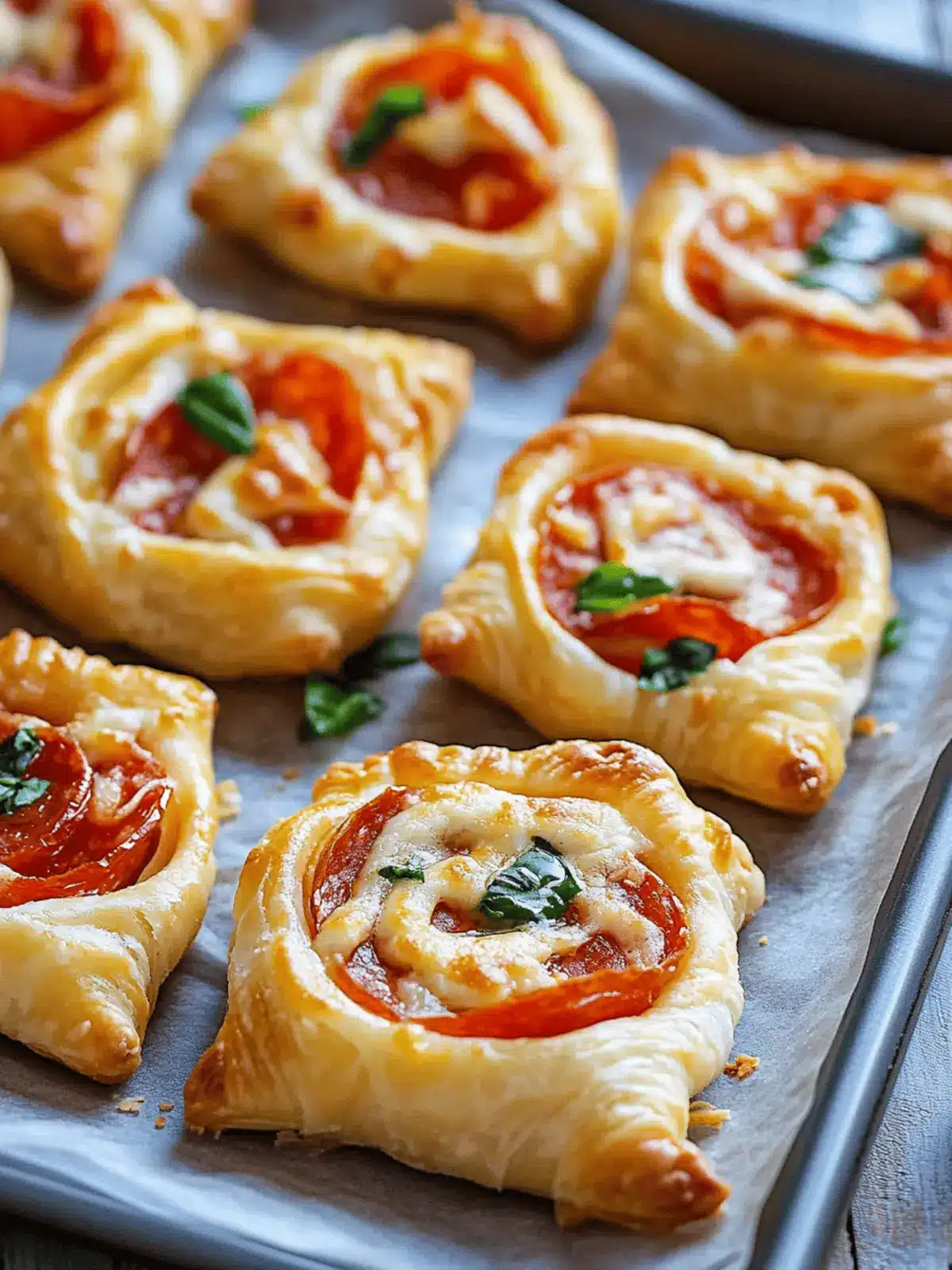 Savory Pepperoni Basil Tomato Puffs for Effortless Entertaining 2 Pepperoni Basil Tomato Puffs