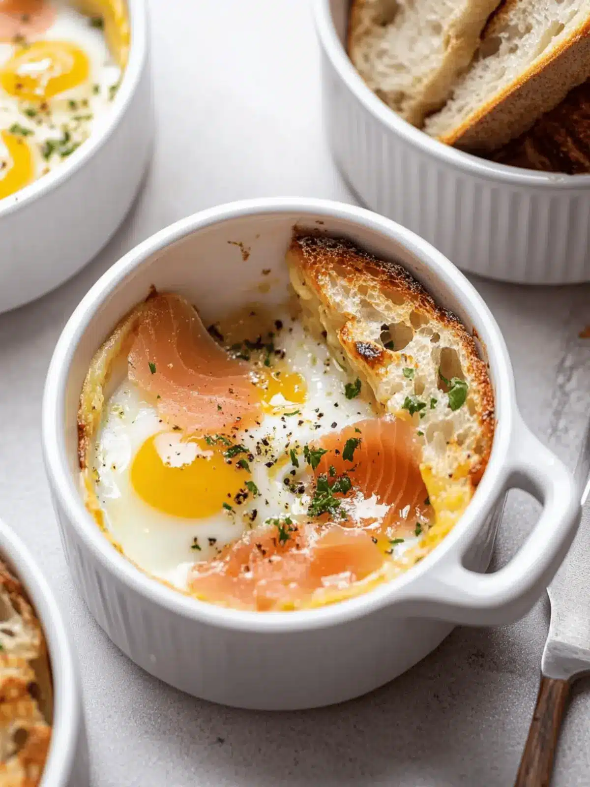 Delicious Eggs en Cocotte: Baked Eggs with Smoked Salmon Bliss 2 Eggs en Cocotte (Baked Eggs with Smoked Salmon)