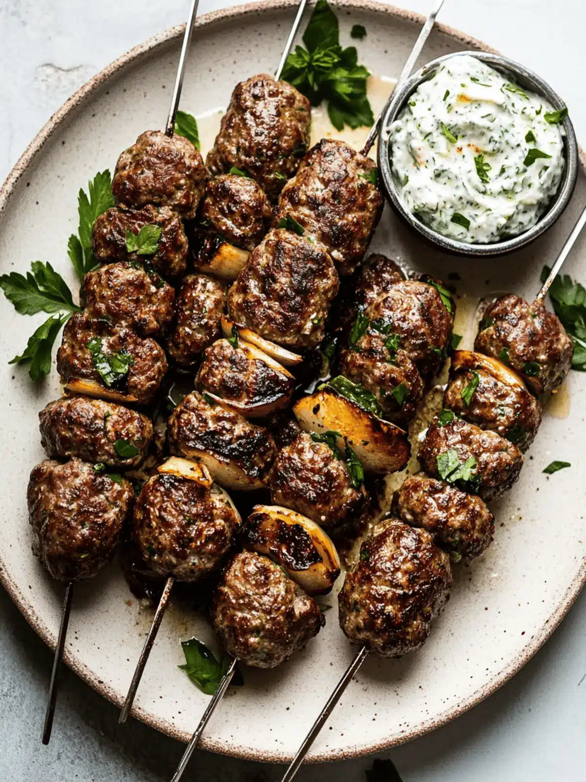 Beef Kofta Kebabs with Tzatziki: Your Ultimate Feast Starter 2 Beef Kofta Kebabs with Tzatziki