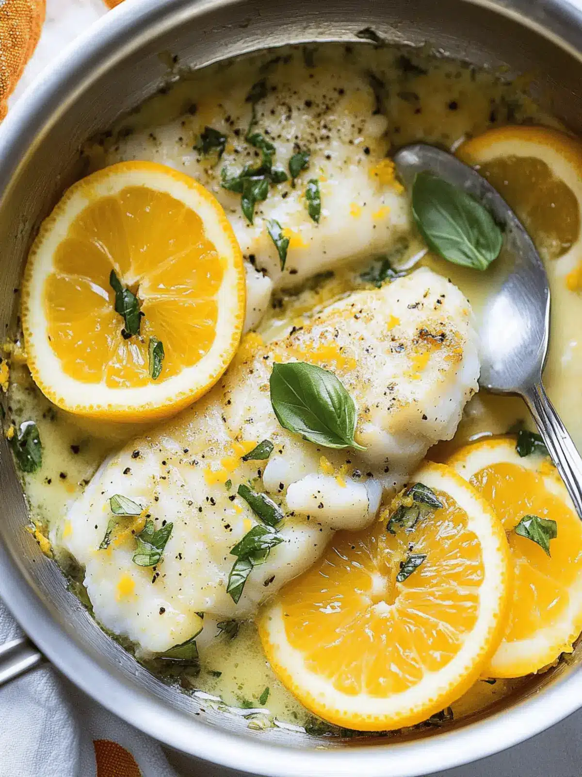 Pan Fried Cod in Citrus and Basil Butter Sauce Made Easy 4 Pan Fried Cod in a Citrus and Basil Butter Sauce
