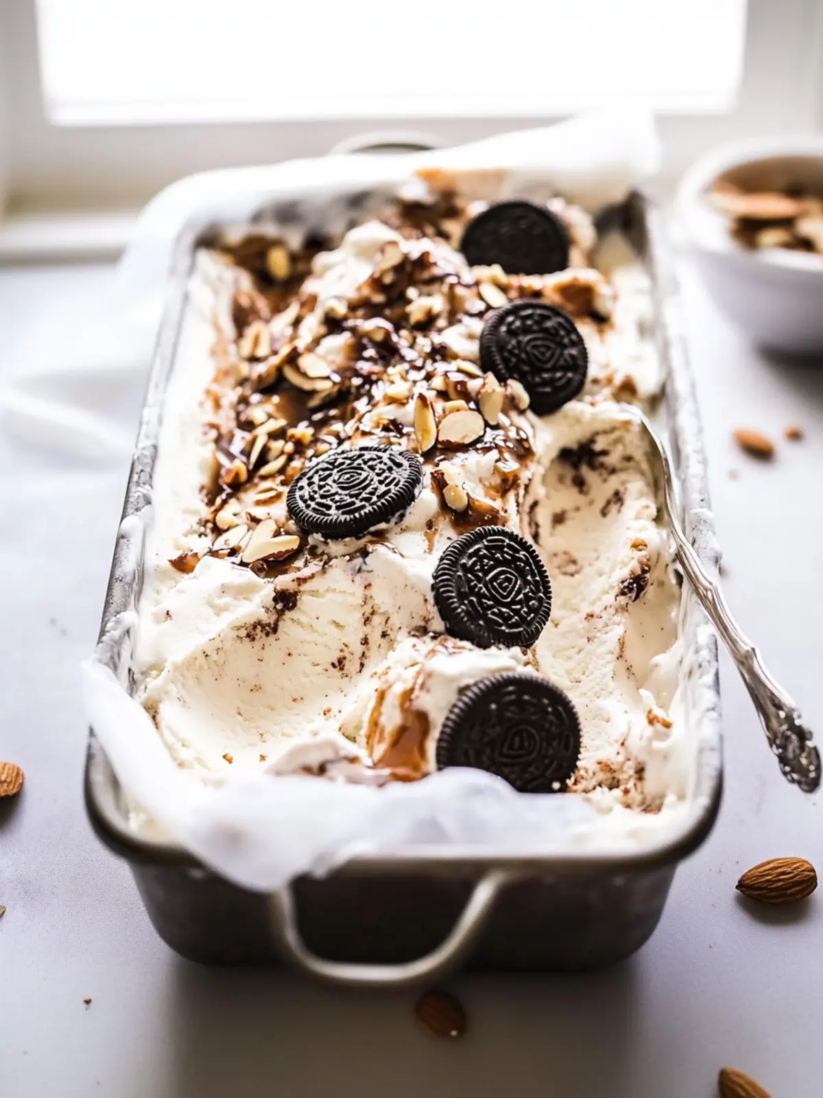 Indulge in Oreo Salted Almond Caramel Swirl Homemade Ice Cream 2 Oreo Salted Almond Caramel Swirl Homemade Ice Cream