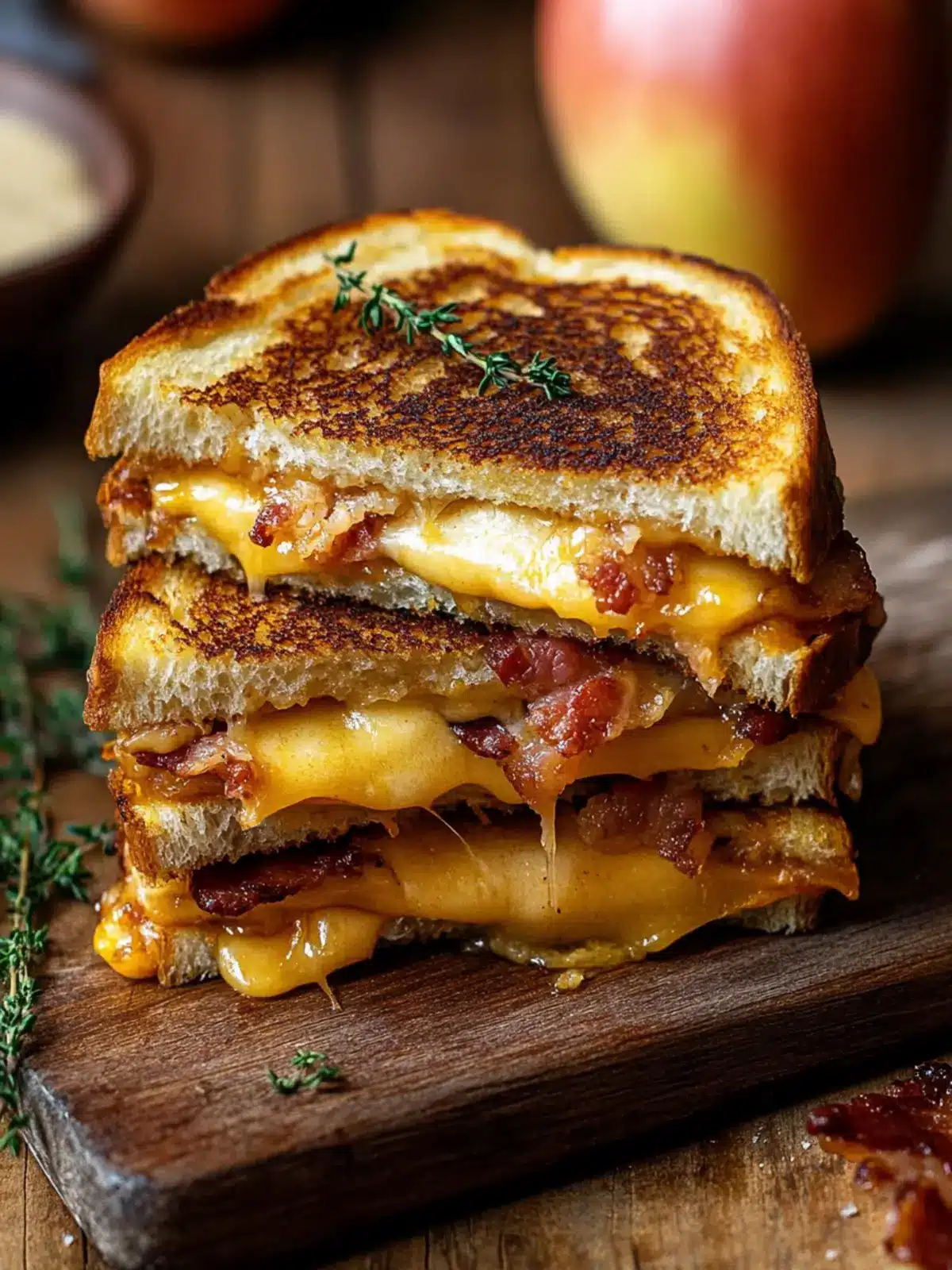 Hot Honey Apple Cheddar Bacon Grilled Cheese A Sweet Twist! 4 Hot Honey Apple Cheddar Bacon Grilled Cheese
