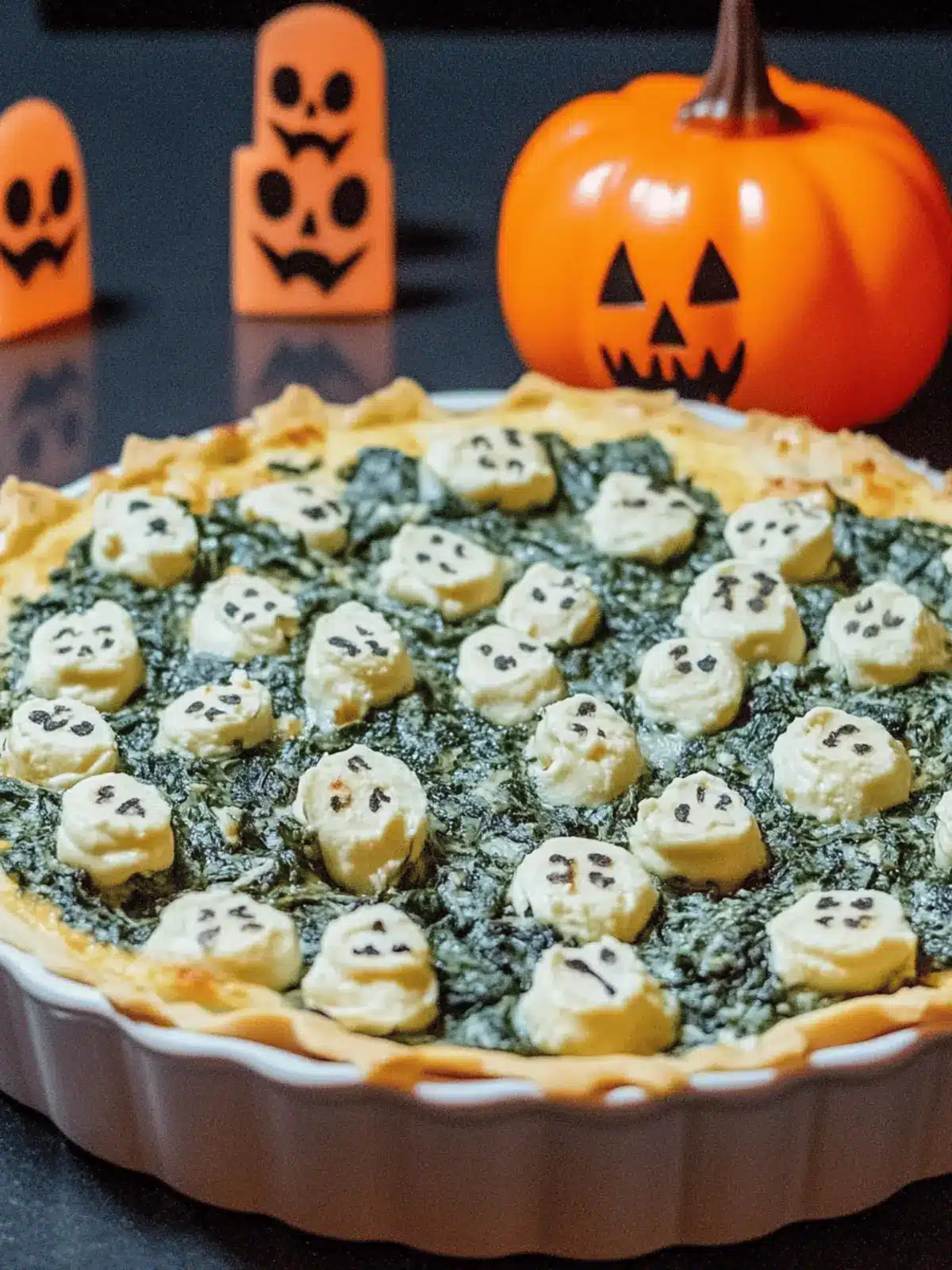 Creepy and Creamy Spooky Halloween Graveyard Spinach Dip 3 Spooky Halloween Graveyard Spinach Dip
