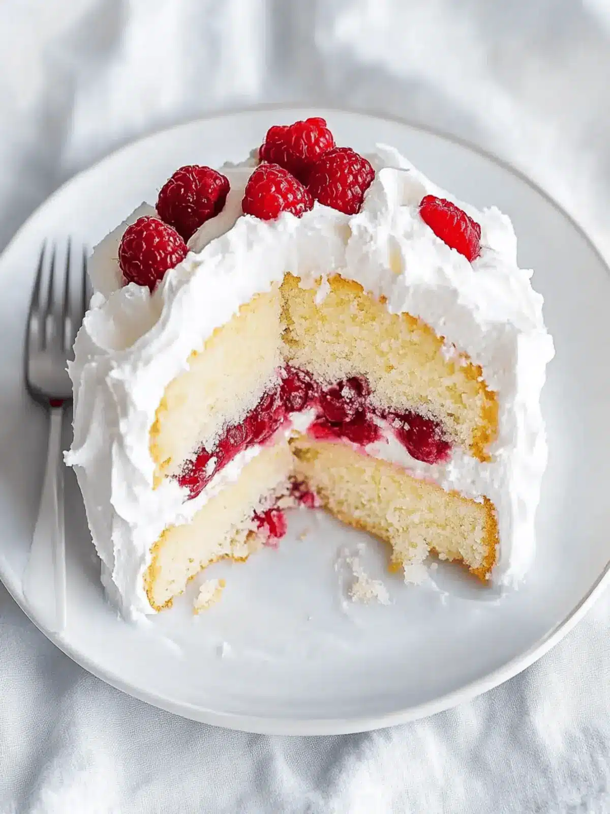 Indulge in Homemade Raspberry And Cream Angel Food Cake 2 Homemade Raspberry And Cream Angel Food Cake