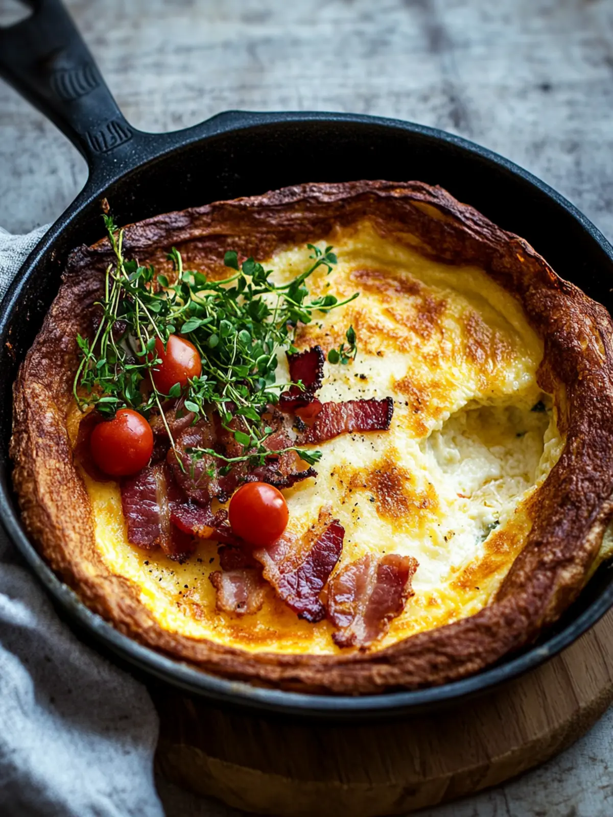 Two Cheese Dutch Baby with Bacon: A Weekend Brunch Delight 4 Two Cheese Dutch Baby with Bacon