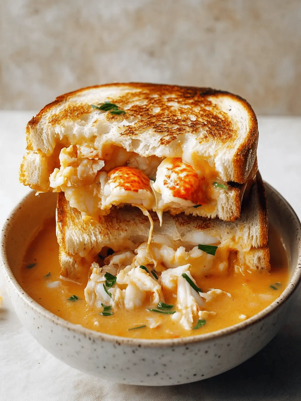 Lobster Toastie with Lobster Bisque: A Luxurious Delight 4 Lobster Toastie with a Lobster Bisque