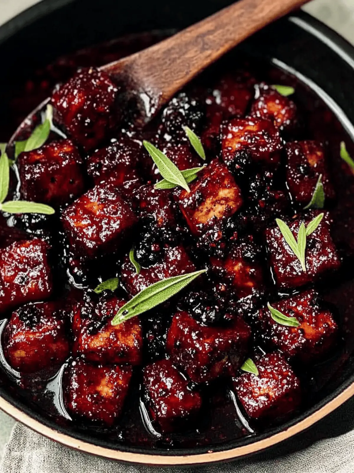 Crispy Blackberry Glazed Tofu with Black Pepper & Chili Delight 4 Blackberry Glazed Tofu with Black Pepper & Chili