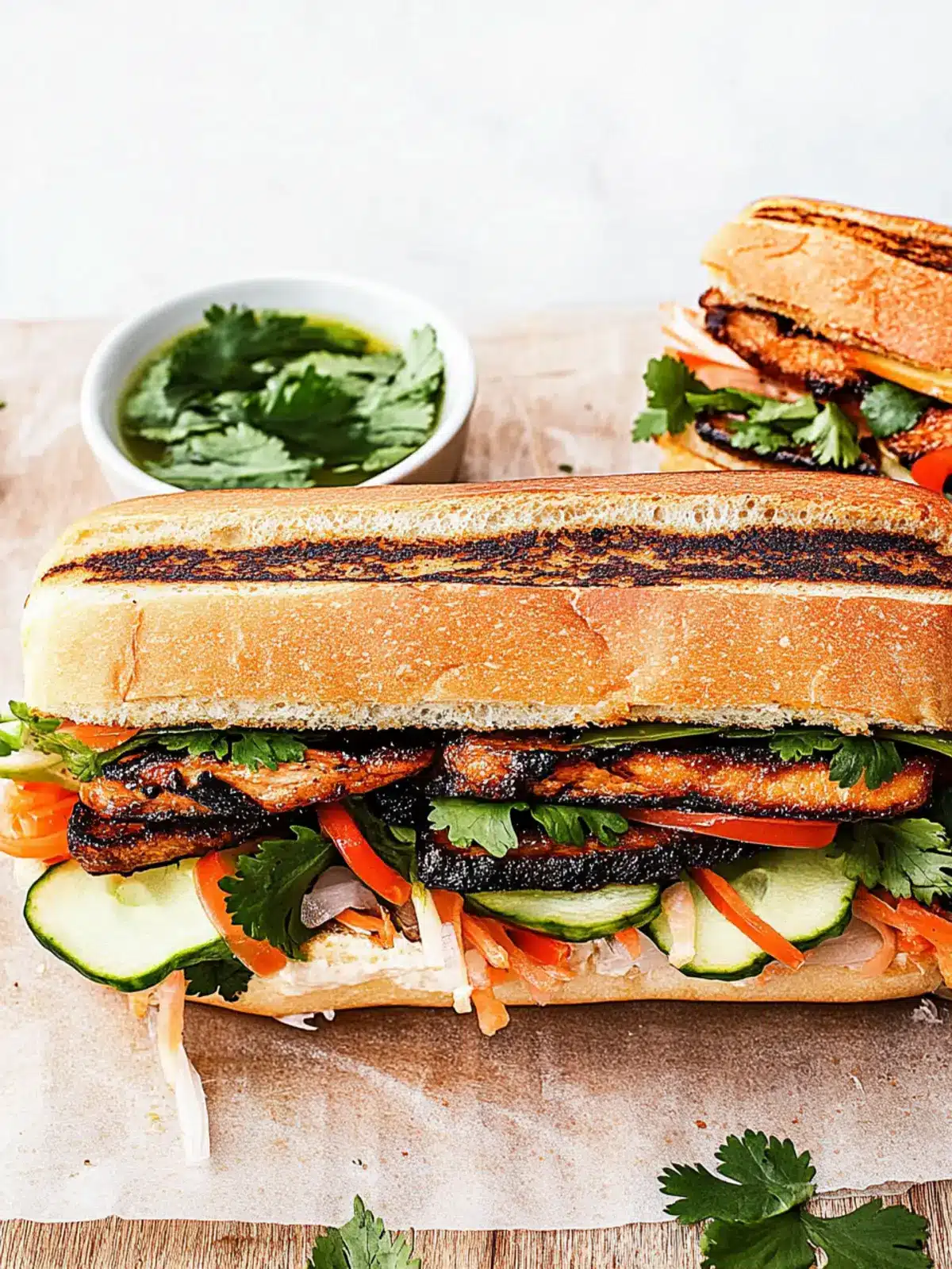 Savory Banh Mi Sandwiches with Flavor-Packed Pork Delight 3 Banh Mi Sandwiches