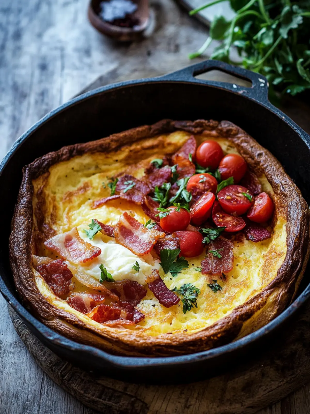 Two Cheese Dutch Baby with Bacon: A Weekend Brunch Delight 3 Two Cheese Dutch Baby with Bacon