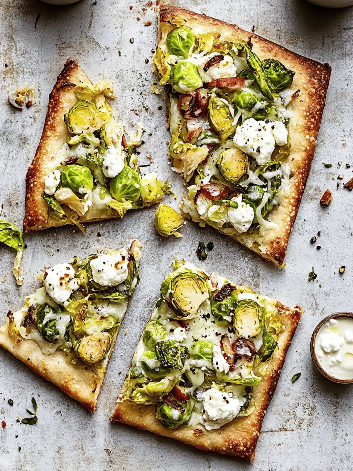 Brussels Sprouts and Ricotta Flatbread Pizza for Easy Nights 3 russels Sprouts and Ricotta Flatbread Pizza