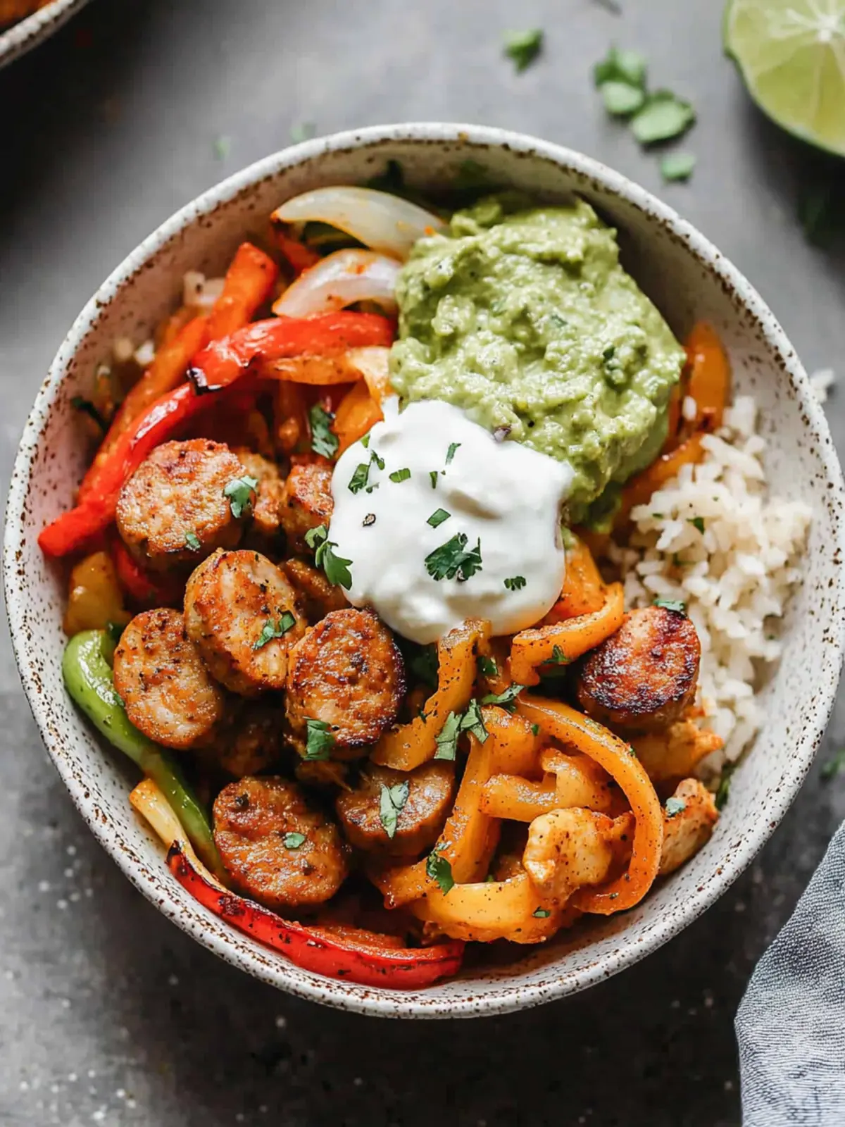 Sheet Pan Fajita Bowls with Chicken Sausage for Easy Meals 4 Sheet Pan Fajita Bowls with Chicken Sausage