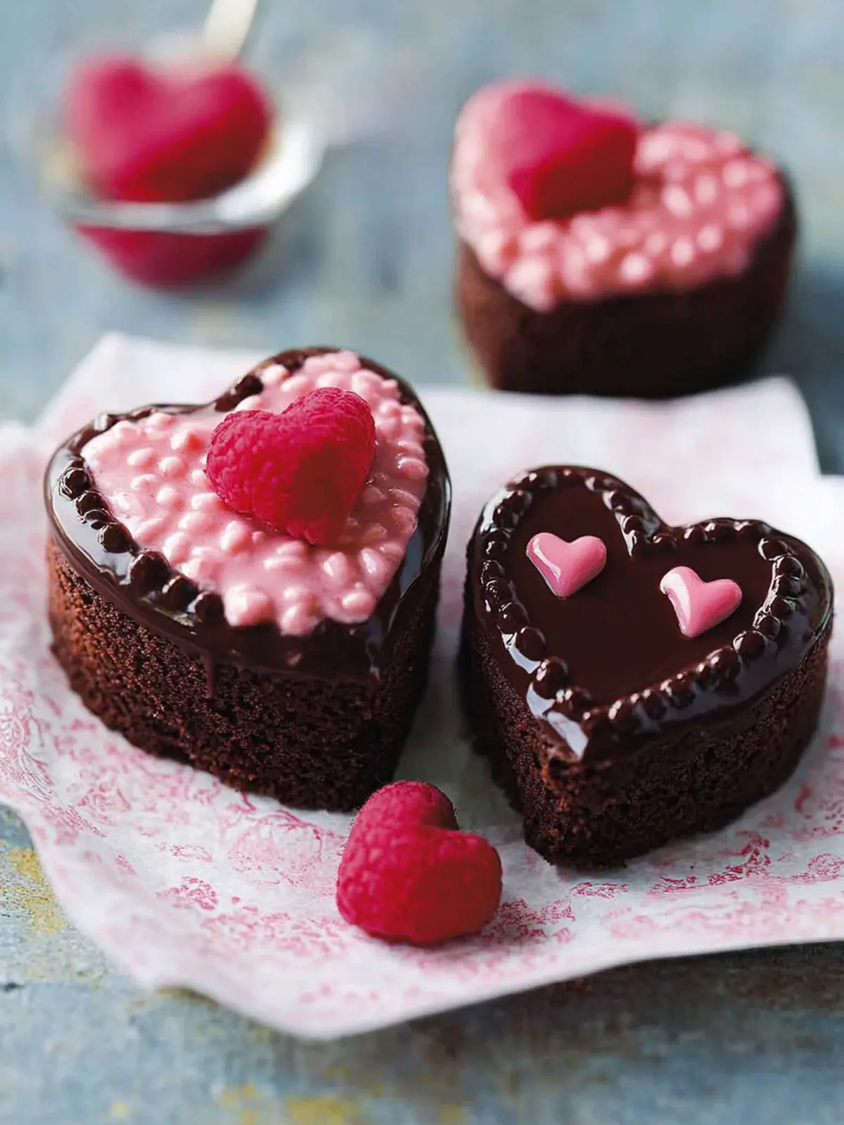 Decadent Mini Heart-Shaped Chocolate Cake for Sweet Moments 4 Mini Heart-Shaped Chocolate Cake