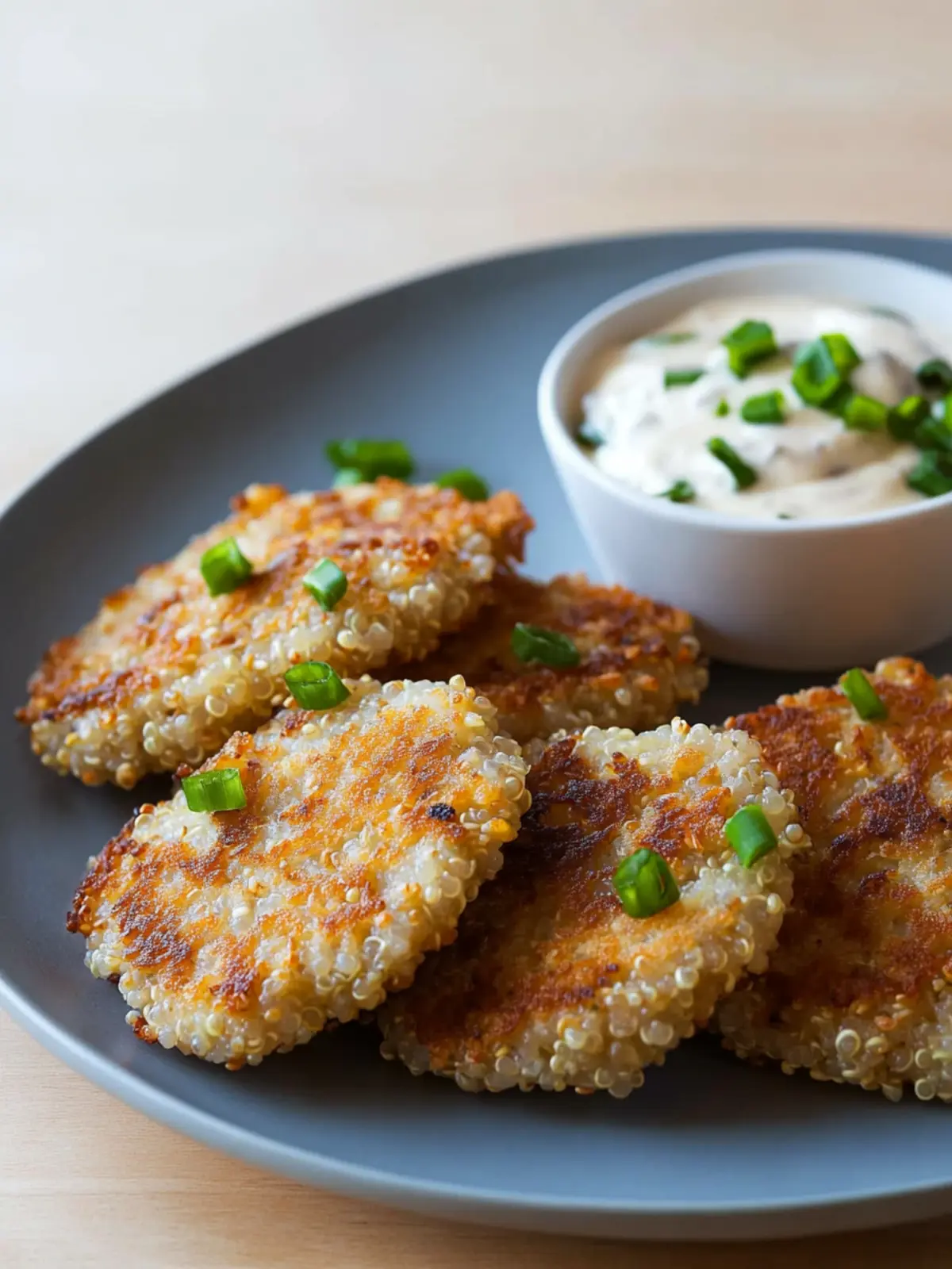 Cheesy Quinoa Cakes with Zesty Roasted Garlic Aioli Recipe 4 Cheesy Quinoa Cakes with a Roasted Garlic and Lemon Aioli