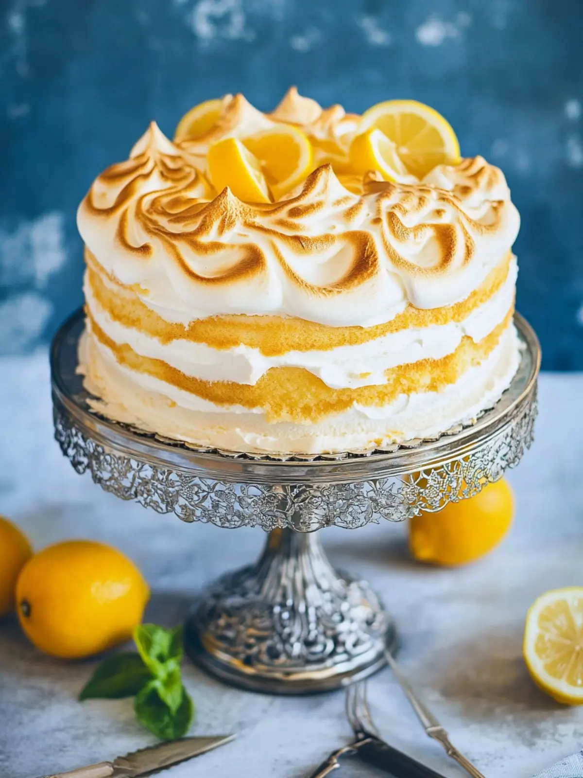 Delightful Lemon Meringue Cake with Meyer Lemon Magic 3 Lemon Meringue Cake