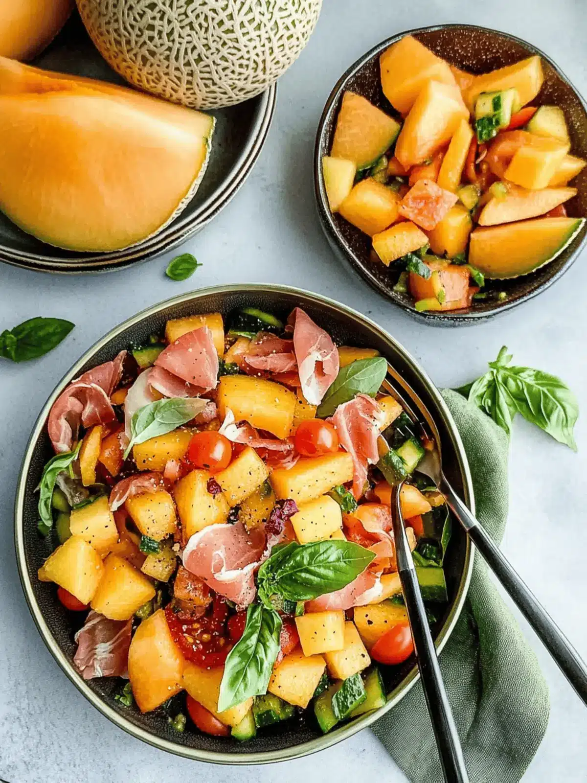 Summer Panzanella Salad with Cantaloupe and Prosciutto Bliss 3 Summer Panzanella Salad with Cantaloupe and Prosciutto