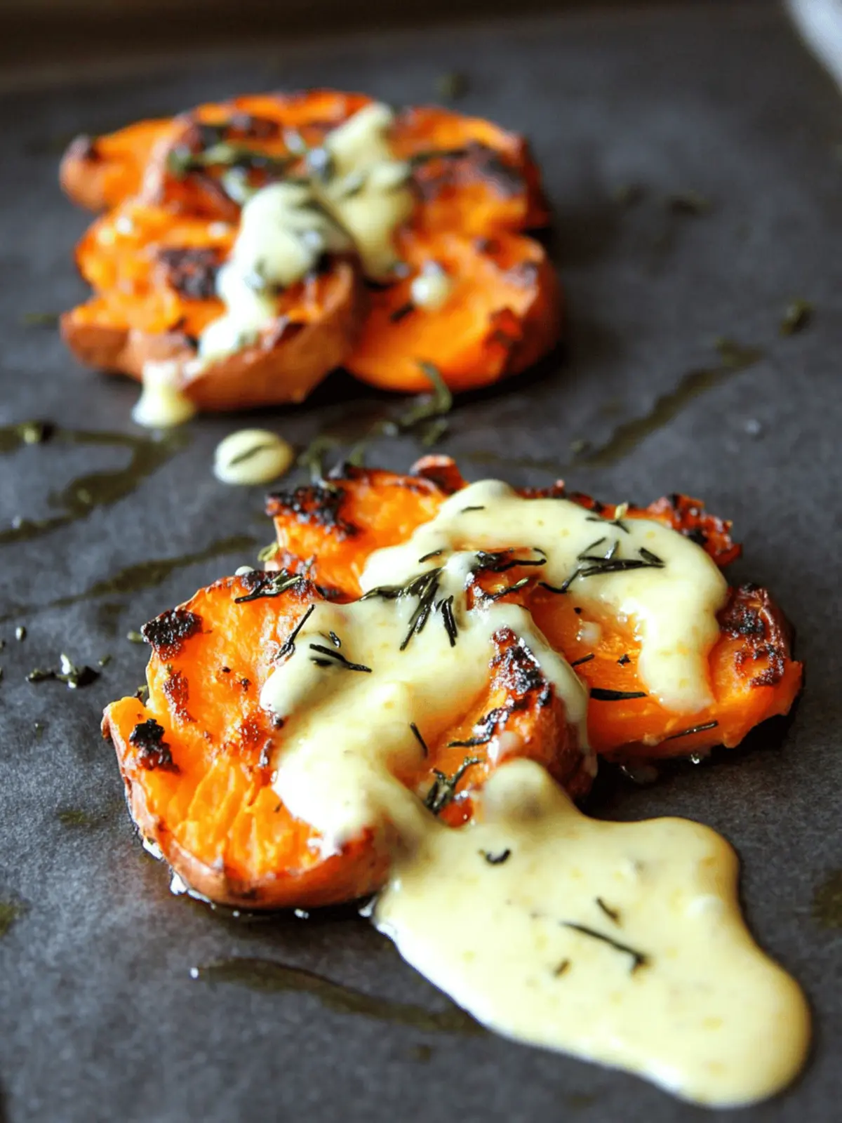 Crispy Savory Smashed Sweet Potatoes with Lemon Garlic Aioli 2 Savory Smashed Sweet Potatoes with Lemon Garlic Aioli
