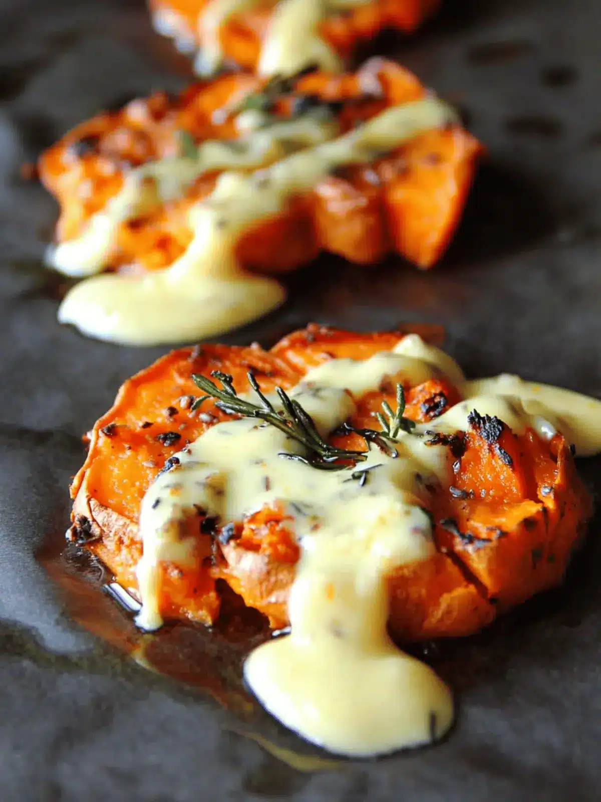 Crispy Savory Smashed Sweet Potatoes with Lemon Garlic Aioli 3 Savory Smashed Sweet Potatoes with Lemon Garlic Aioli