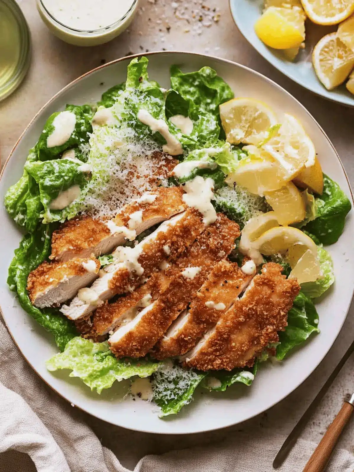 Crispy Chicken Caesar Salad with Homemade Crunchy Croutons 4 Crispy Chicken Caesar Salad