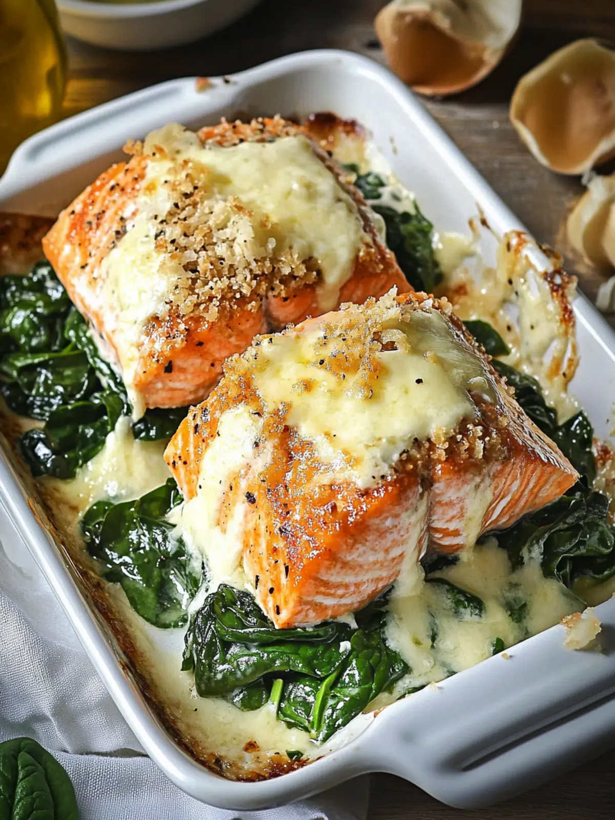 Baked Salmon with Spinach and Mozzarella for a Flavor Boost 3 Baked Salmon with Spinach and Mozzarella
