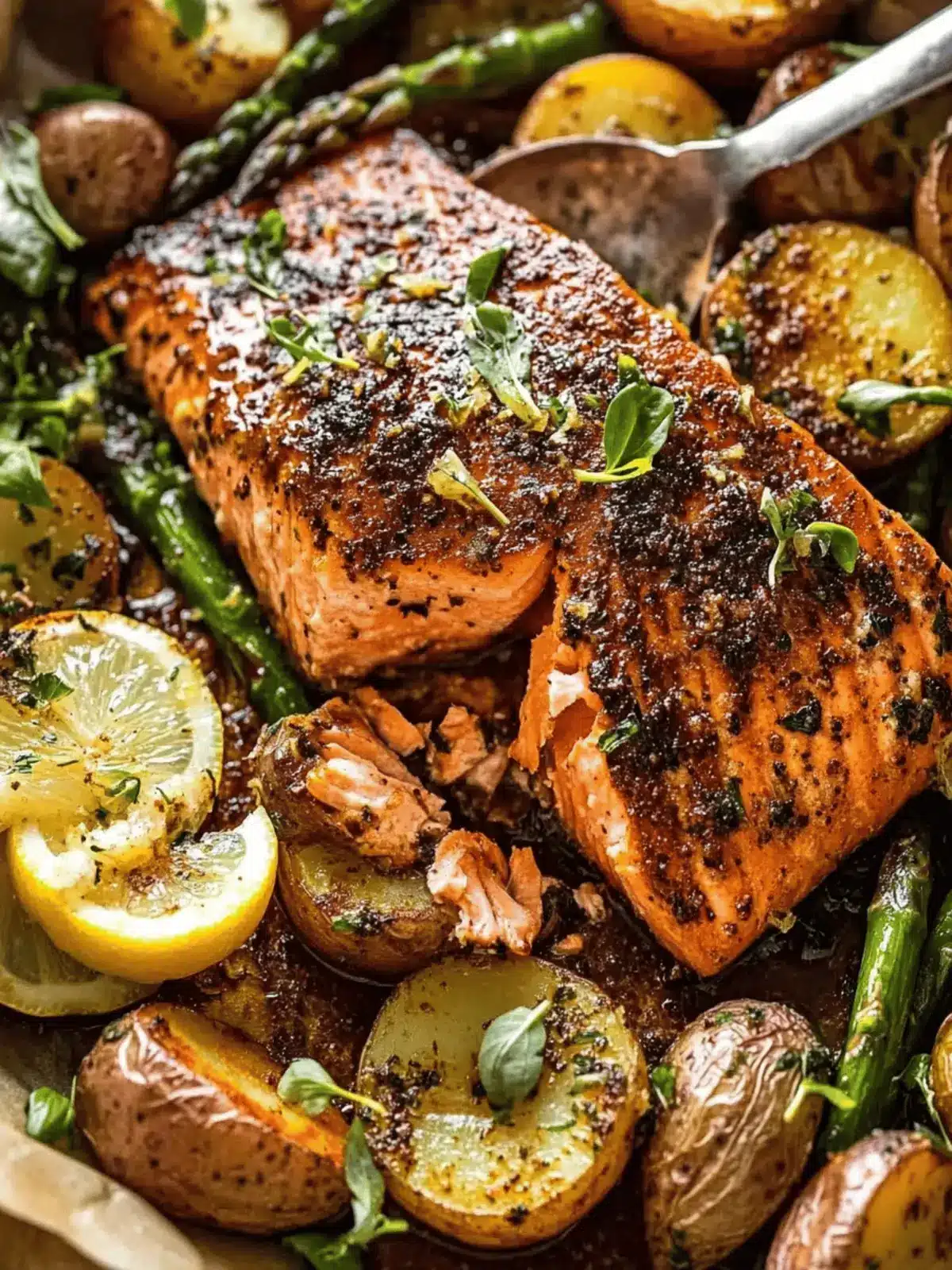 Lemon Brown Butter Salmon with Potatoes and Parmesan Asparagus 3 Lemon Brown Butter Salmon with Potatoes and Parmesan Asparagus