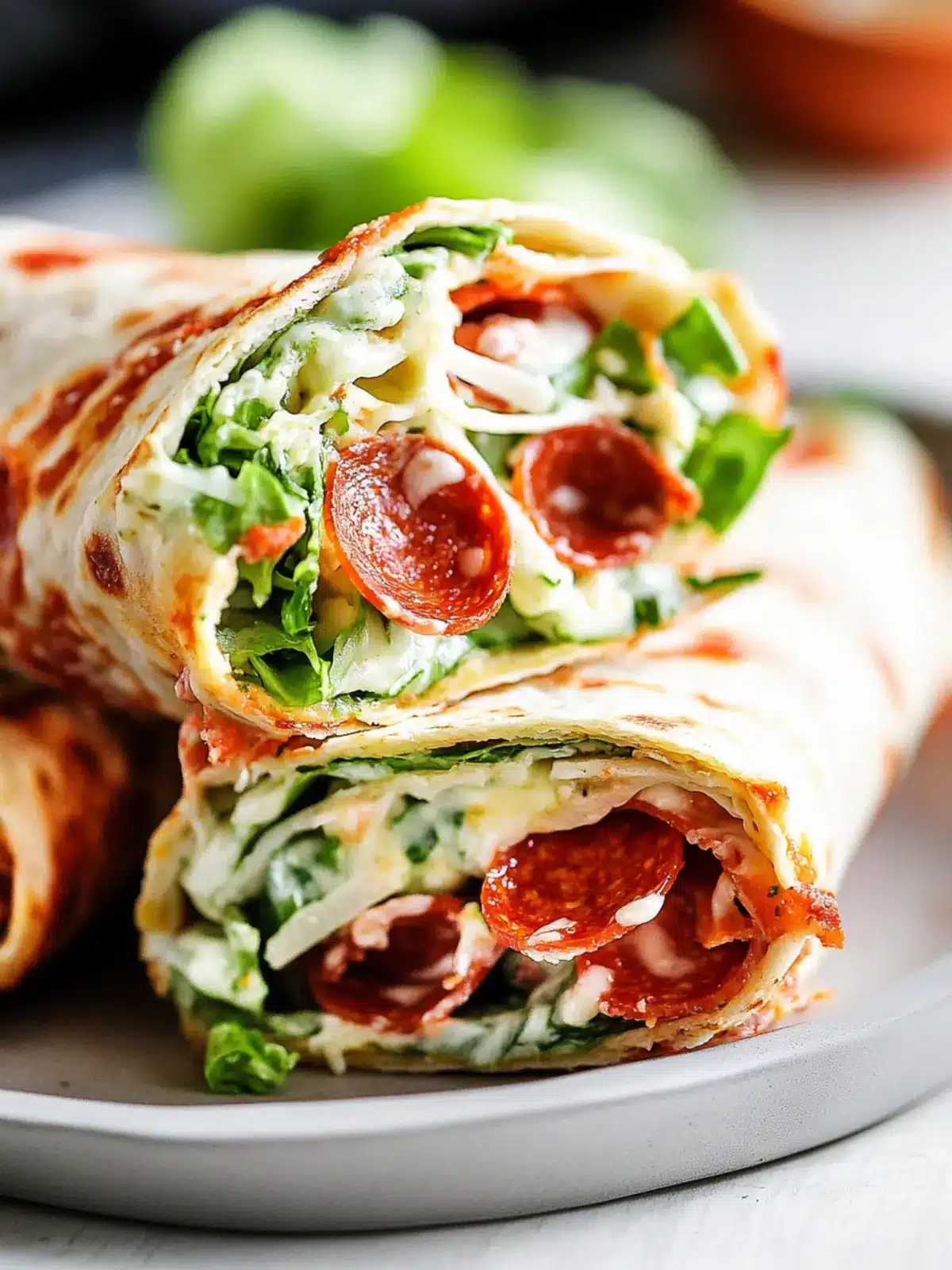 Savor Cheesy Pepperoni Pizza Caesar Wraps in Just 10 Minutes 4 Pepperoni Pizza Caesar Wraps