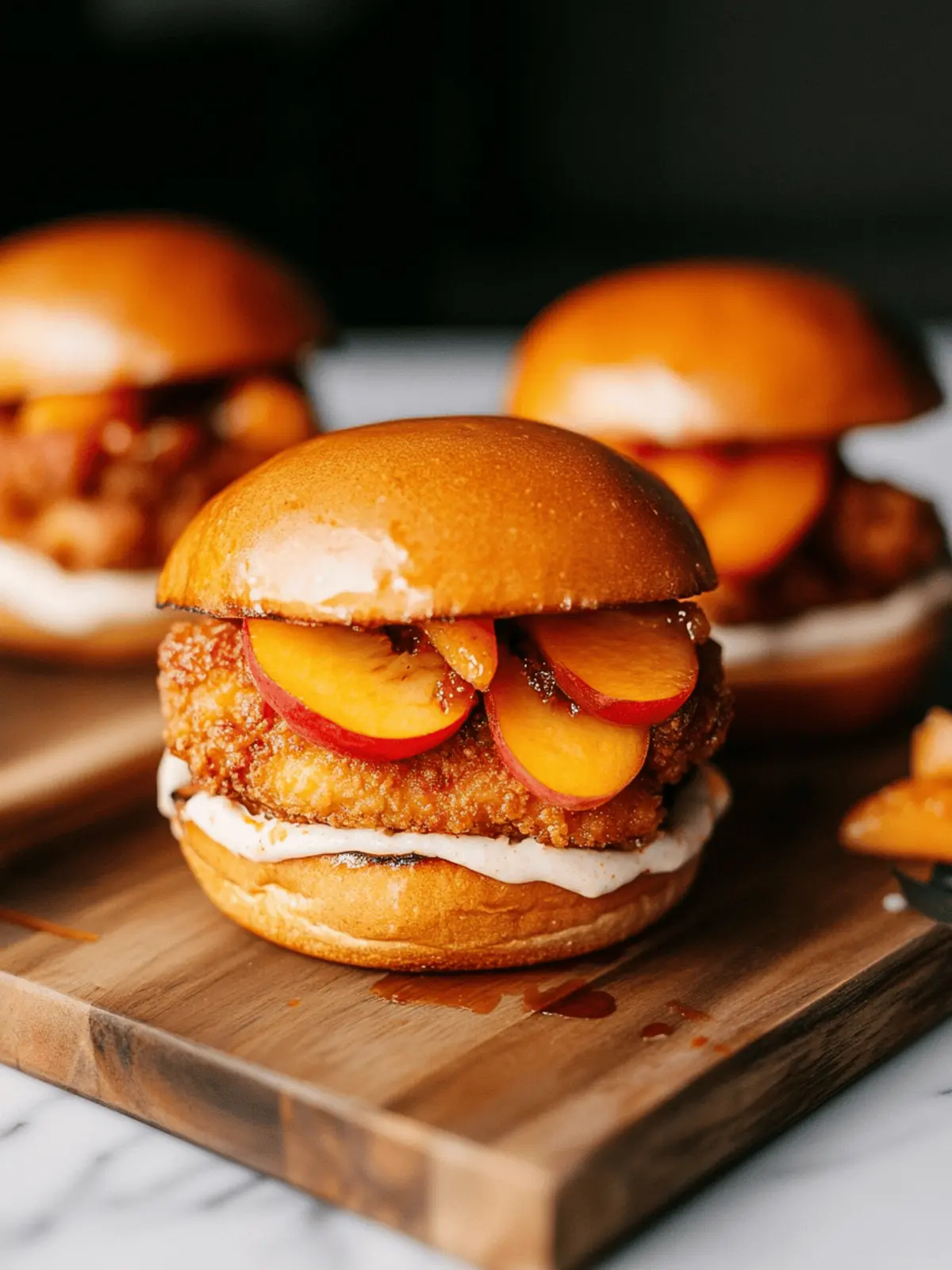 Peach Fried Chicken Sandwich: Crispy, Sweet, and Irresistible 2 Peach Fried Chicken Sandwich