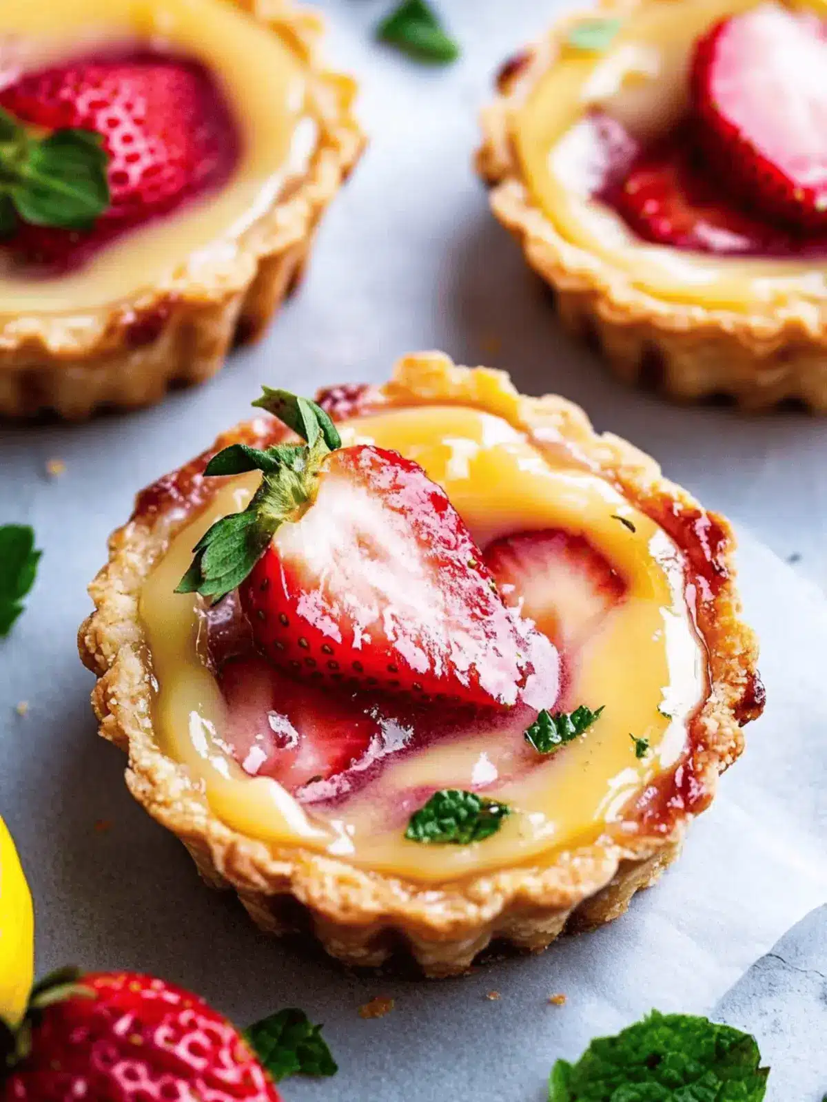 Strawberry Honey Custard Tarts with Lemon Curd Bliss 3 Strawberry Honey Custard Tarts with Lemon Curd