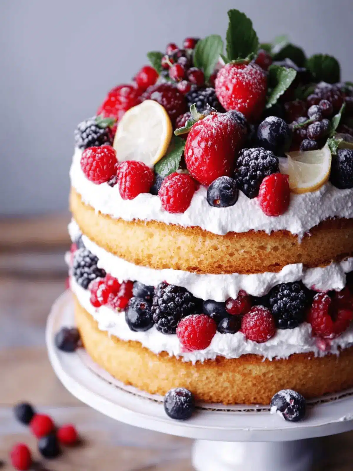 Delicious Lemon Layer Cake with Fresh Berries for Celebrations 4 Lemon Layer Cake with Fresh Berries