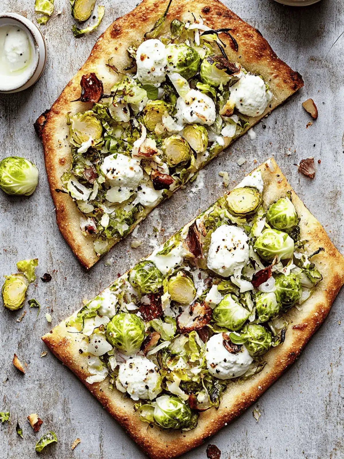 Brussels Sprouts and Ricotta Flatbread Pizza for Easy Nights 4 russels Sprouts and Ricotta Flatbread Pizza